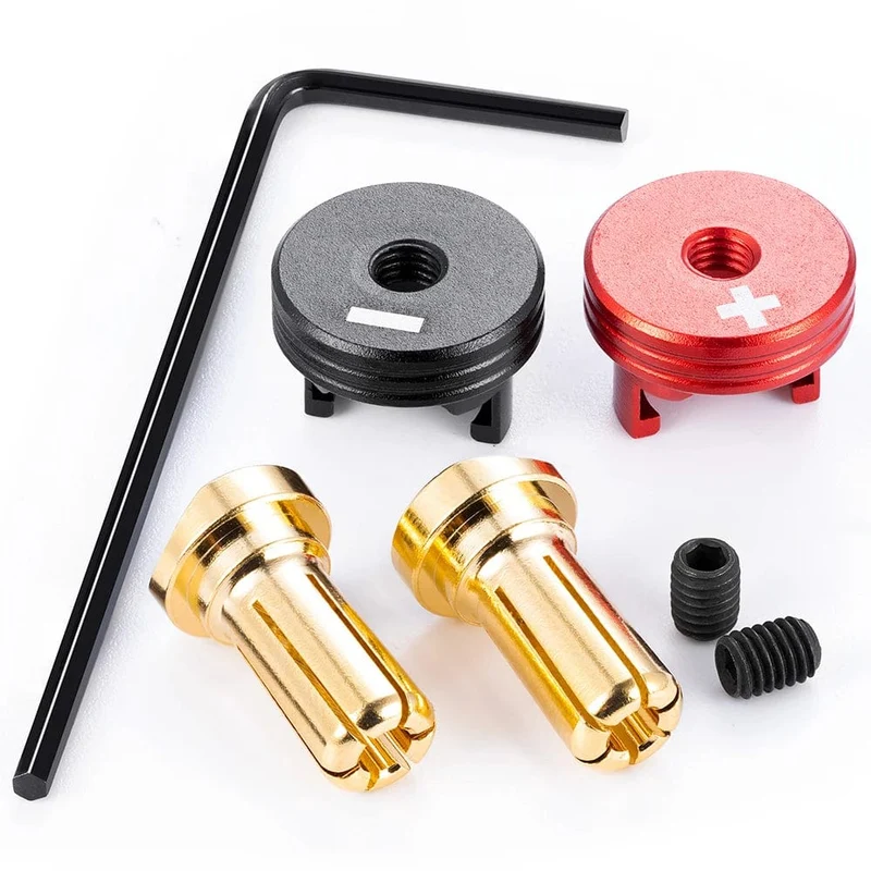YEAHRUN 1 Paar Bananenstecker mit Kühlabdeckung für RC-Lipo-Akku, RC-Drohnen-Flugzeug-Modellautoteile