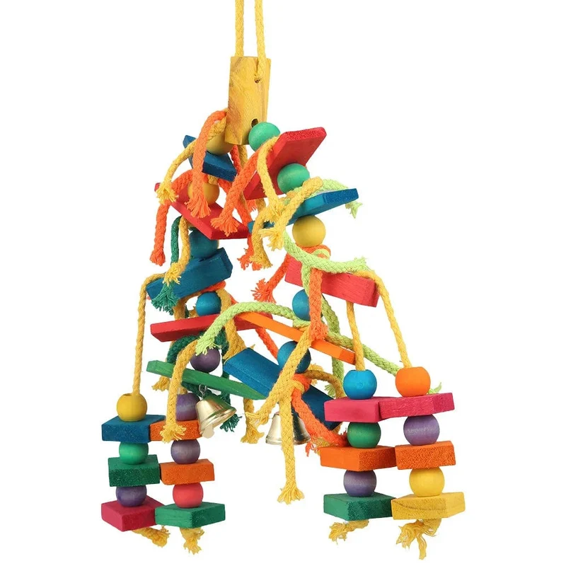Holz Papagei Vogel Spielzeug Liebe Vogelkäfig Lustige Ausbildung Vogel Spielzeug Baumwolle Seil Papagei Spielzeug Bissfest Vogel Reißen Spielzeug haustier Produkt
