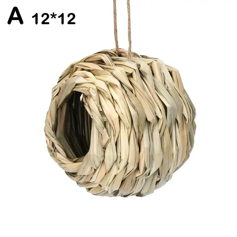 Handgewebtes Strohvogelnest, Papageienschlüpfer, Outdoor-Garten, hängendes Bruthaus, Nest, Vogelzubehör