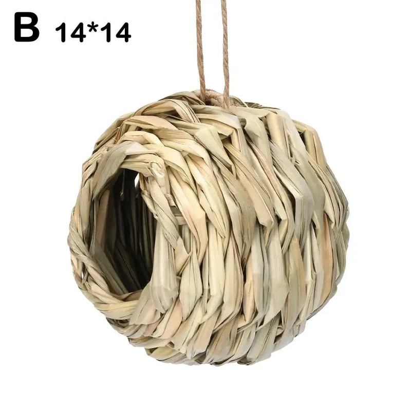 Handgewebtes Strohvogelnest, Papageienschlüpfer, Outdoor-Garten, hängendes Bruthaus, Nest, Vogelzubehör