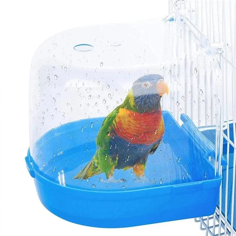 Vogelbadewanne zum Aufhängen, Würfel, Papageien, Badewanne, Duschbox, Käfigzubehör für kleine Vögel, Kanarienvögel, Wellensittiche, Nymphensittiche, Unzertrennliche