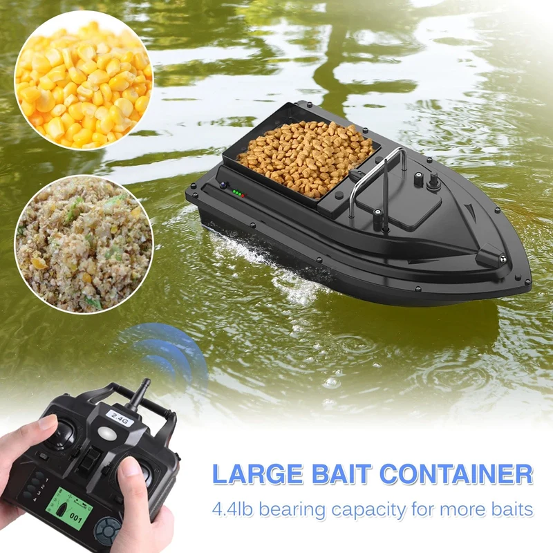 RC Fischköderboot mit Tasche GPS Auto Return 2KG Load Bin 500M Entfernung Nachtlicht 12000mAh 6 Stunden RC Schiff Spielzeug