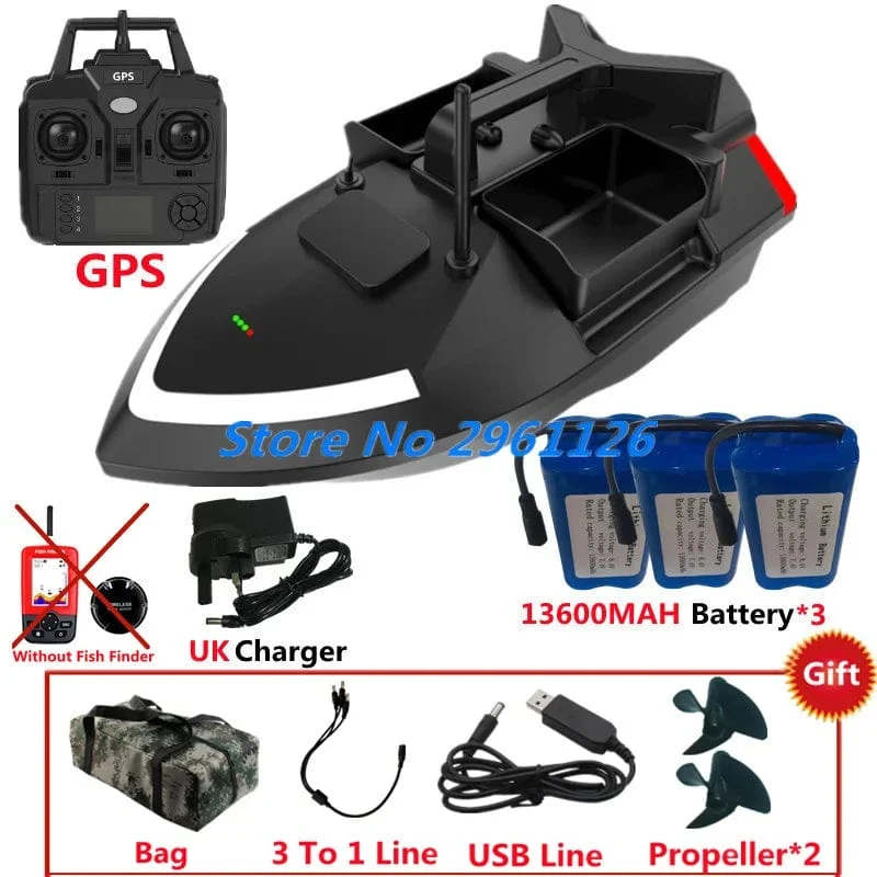 500M 40GPS Punkt Fernbedienung Fischerboot 2KG Last 6 Stunden LCD Display GPS Auto Return Cruise 3 Hopper High Speed ​​RC Köder Boot