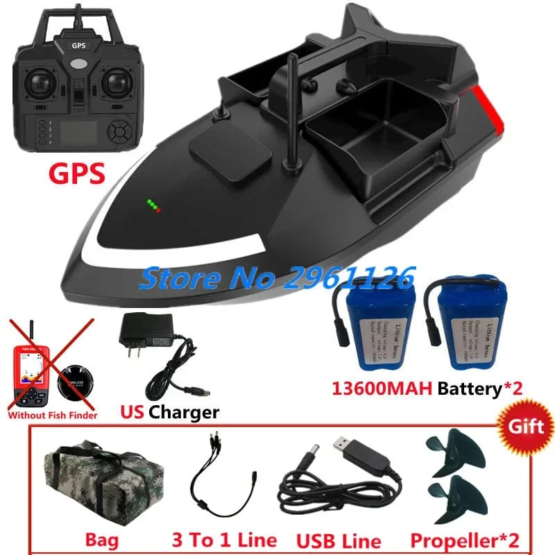 500M 40GPS Punkt Fernbedienung Fischerboot 2KG Last 6 Stunden LCD Display GPS Auto Return Cruise 3 Hopper High Speed ​​RC Köder Boot