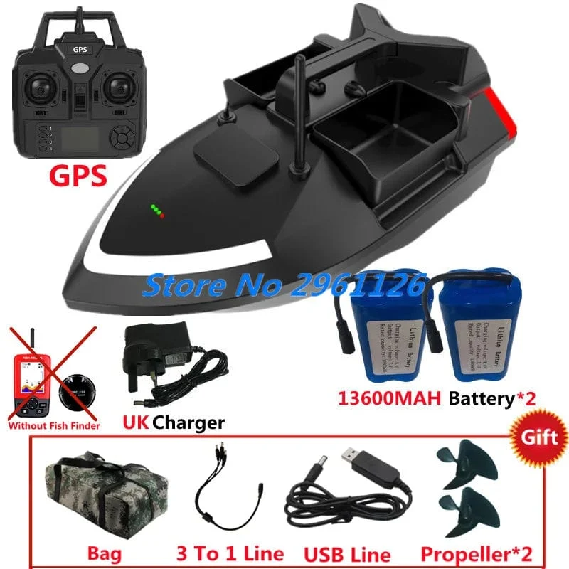 500M 40GPS Punkt Fernbedienung Fischerboot 2KG Last 6 Stunden LCD Display GPS Auto Return Cruise 3 Hopper High Speed ​​RC Köder Boot