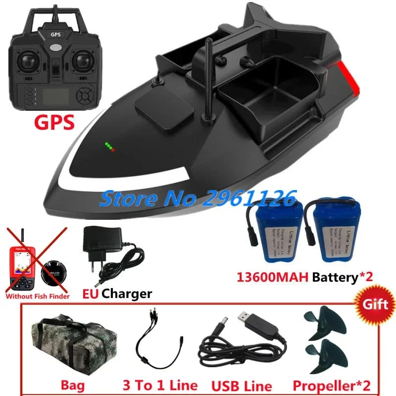 500M 40GPS Punkt Fernbedienung Fischerboot 2KG Last 6 Stunden LCD Display GPS Auto Return Cruise 3 Hopper High Speed ​​RC Köder Boot