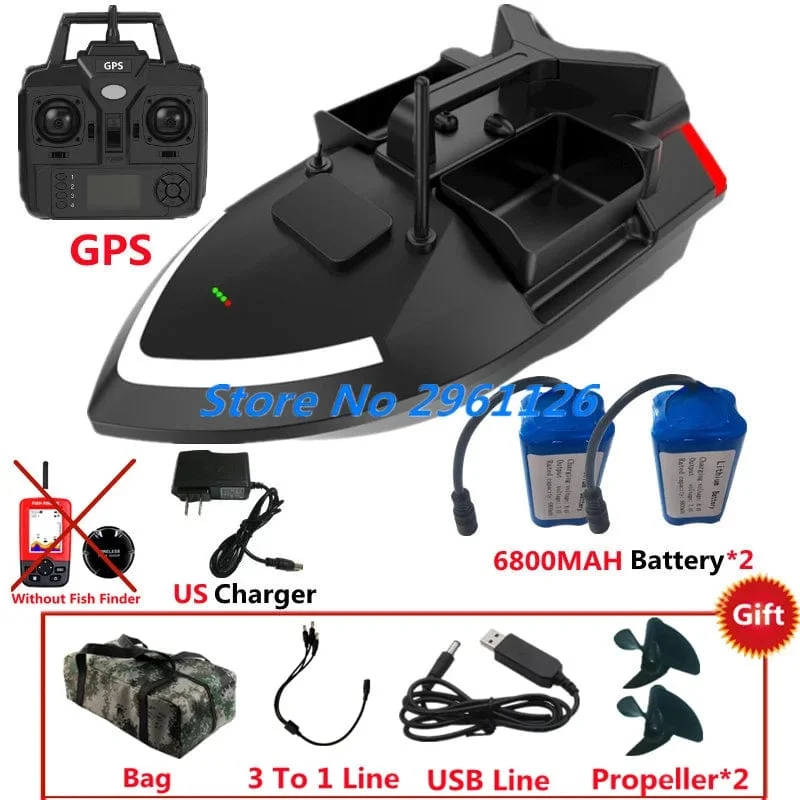 500M 40GPS Punkt Fernbedienung Fischerboot 2KG Last 6 Stunden LCD Display GPS Auto Return Cruise 3 Hopper High Speed ​​RC Köder Boot