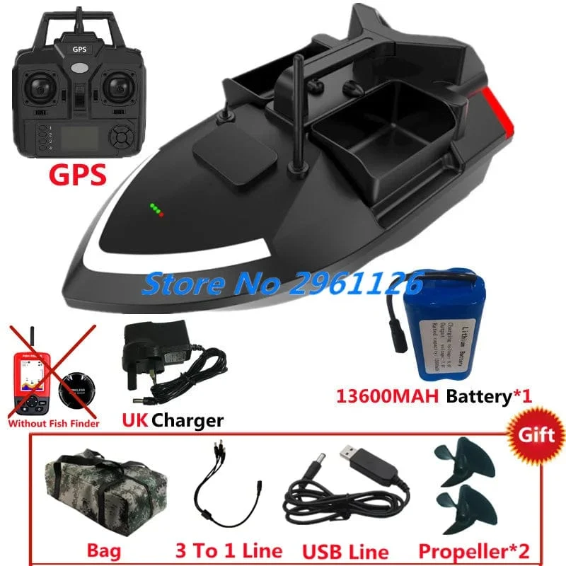 500M 40GPS Punkt Fernbedienung Fischerboot 2KG Last 6 Stunden LCD Display GPS Auto Return Cruise 3 Hopper High Speed ​​RC Köder Boot