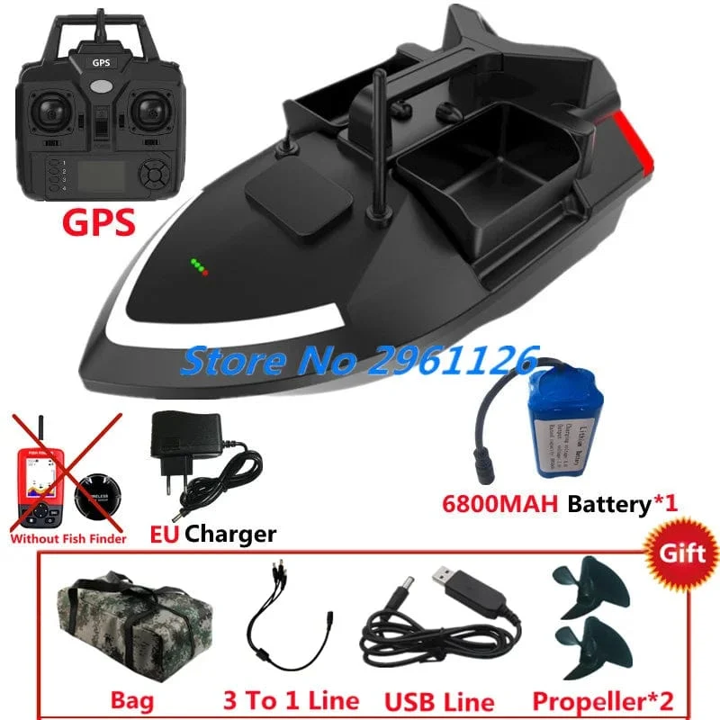 500M 40GPS Punkt Fernbedienung Fischerboot 2KG Last 6 Stunden LCD Display GPS Auto Return Cruise 3 Hopper High Speed ​​RC Köder Boot