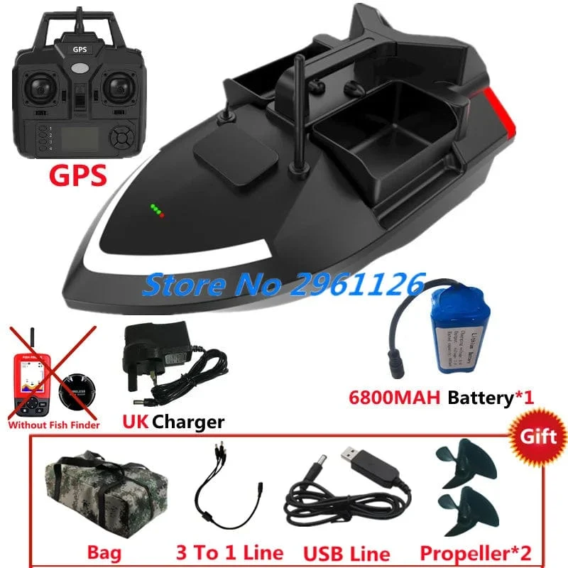 500M 40GPS Punkt Fernbedienung Fischerboot 2KG Last 6 Stunden LCD Display GPS Auto Return Cruise 3 Hopper High Speed ​​RC Köder Boot