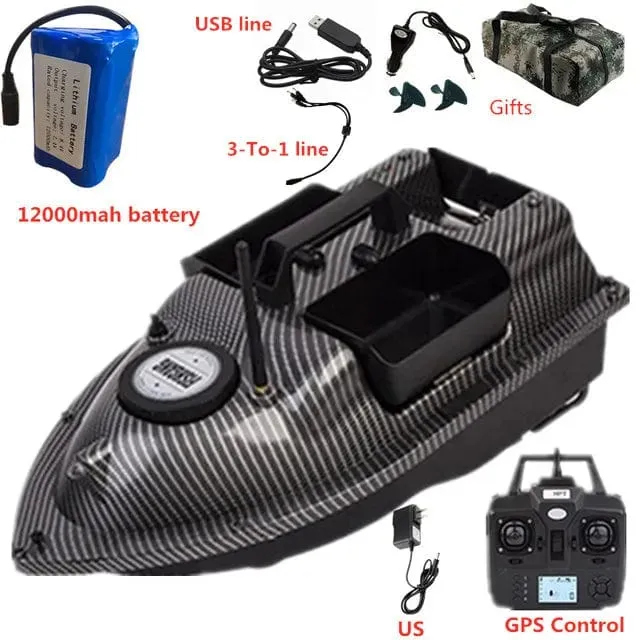 GPS Dual Position Fixed Speed ​​Cruise RC Fischköderboot 2KG 500M Dual Motor 3-Hopper 16 Point Nesting Boat Fish Finder VS V18