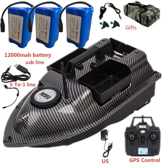 GPS Dual Position Fixed Speed ​​Cruise RC Fischköderboot 2KG 500M Dual Motor 3-Hopper 16 Point Nesting Boat Fish Finder VS V18