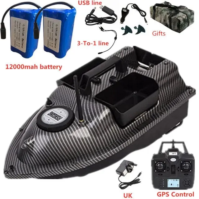 GPS Dual Position Fixed Speed ​​Cruise RC Fischköderboot 2KG 500M Dual Motor 3-Hopper 16 Point Nesting Boat Fish Finder VS V18