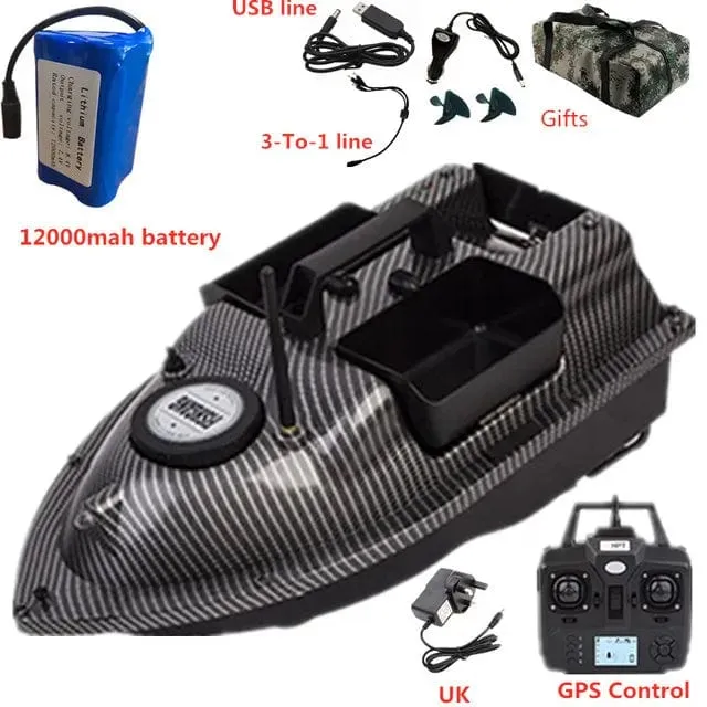 GPS Dual Position Fixed Speed ​​Cruise RC Fischköderboot 2KG 500M Dual Motor 3-Hopper 16 Point Nesting Boat Fish Finder VS V18