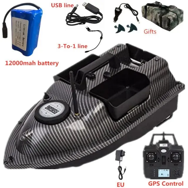 GPS Dual Position Fixed Speed ​​Cruise RC Fischköderboot 2KG 500M Dual Motor 3-Hopper 16 Point Nesting Boat Fish Finder VS V18