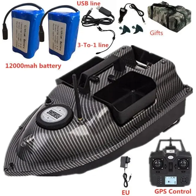 GPS Dual Position Fixed Speed ​​Cruise RC Fischköderboot 2KG 500M Dual Motor 3-Hopper 16 Point Nesting Boat Fish Finder VS V18