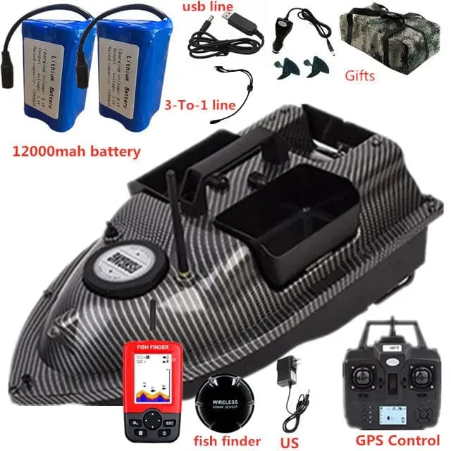 GPS Dual Position Fixed Speed ​​Cruise RC Fischköderboot 2KG 500M Dual Motor 3-Hopper 16 Point Nesting Boat Fish Finder VS V18