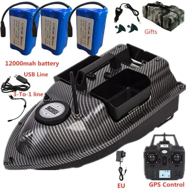 GPS Dual Position Fixed Speed ​​Cruise RC Fischköderboot 2KG 500M Dual Motor 3-Hopper 16 Point Nesting Boat Fish Finder VS V18