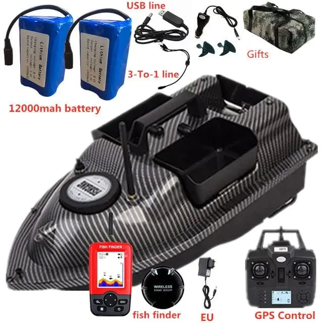 GPS Dual Position Fixed Speed ​​Cruise RC Fischköderboot 2KG 500M Dual Motor 3-Hopper 16 Point Nesting Boat Fish Finder VS V18