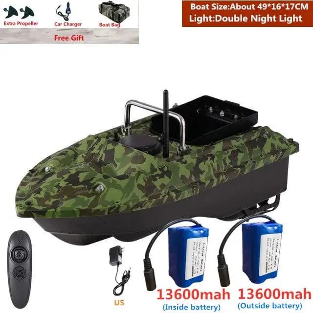 Smart Fixed Speed ​​Cruise Radio Fernbedienung Fischköderboot 1.5 kg 500 m Dual-Nachtlicht Köder Angeln RC Köderboot Angeln