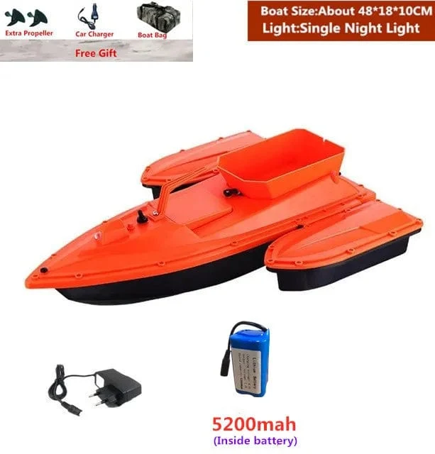 Smart Fixed Speed ​​Cruise Radio Fernbedienung Fischköderboot 1.5 kg 500 m Dual-Nachtlicht Köder Angeln RC Köderboot Angeln