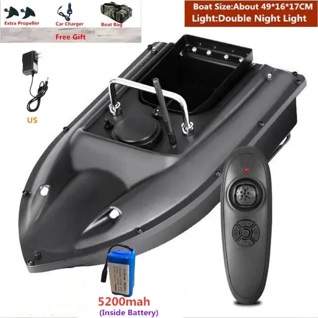 Smart Fixed Speed ​​Cruise Radio Fernbedienung Fischköderboot 1.5 kg 500 m Dual-Nachtlicht Köder Angeln RC Köderboot Angeln