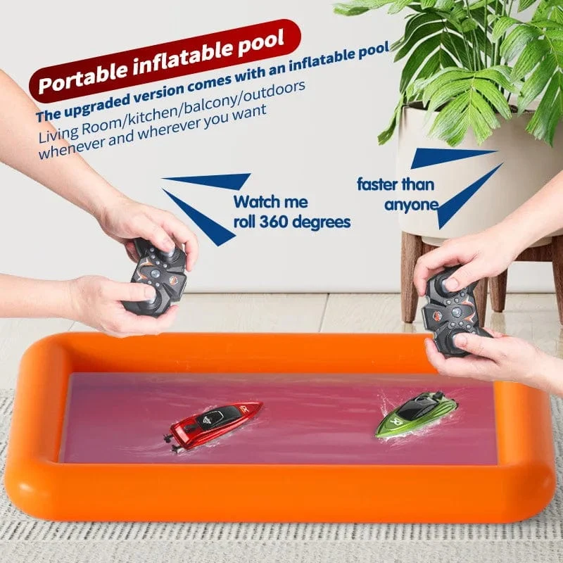 RC Boot Kinder Mini Fernbedienung Boot Schnellboot Sommer Schwimmen Hochgeschwindigkeits Rudern U-Boot Spielzeug für Jungen Kinder Geschenk