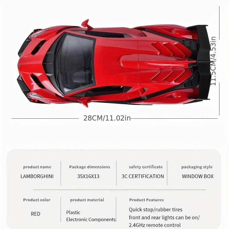 Lamborghini 1:16RC Originalgenehmigung, ferngesteuertes Innen- und Außenauto, cooles Beleuchtungsmodell, Spielzeug-Geschenkserie für KINDER