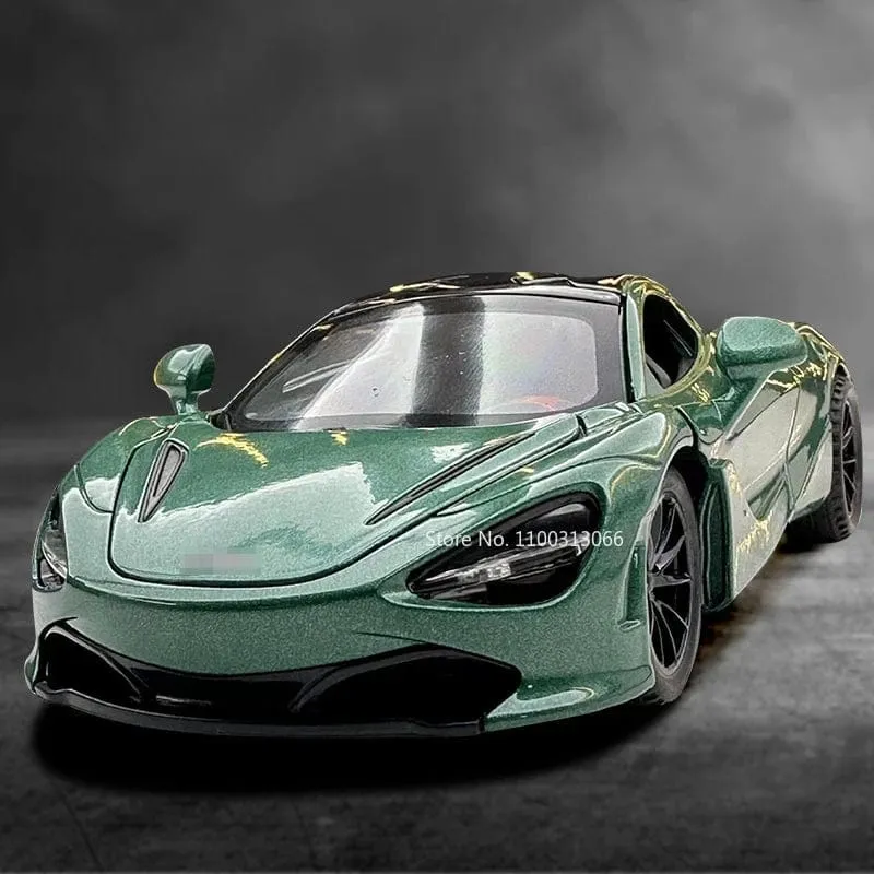 Maßstab 1/32 720S Sportwagenmodell aus Legierung, Druckguss-Spielzeug, Metallfahrzeuge, Modell mit Sound, Licht, Türen können geöffnet werden, Auto für Jungen, Geschenk