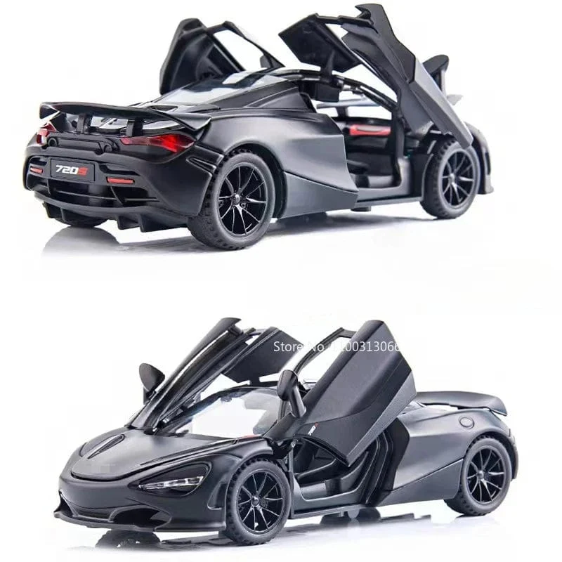 Maßstab 1/32 720S Sportwagenmodell aus Legierung, Druckguss-Spielzeug, Metallfahrzeuge, Modell mit Sound, Licht, Türen können geöffnet werden, Auto für Jungen, Geschenk
