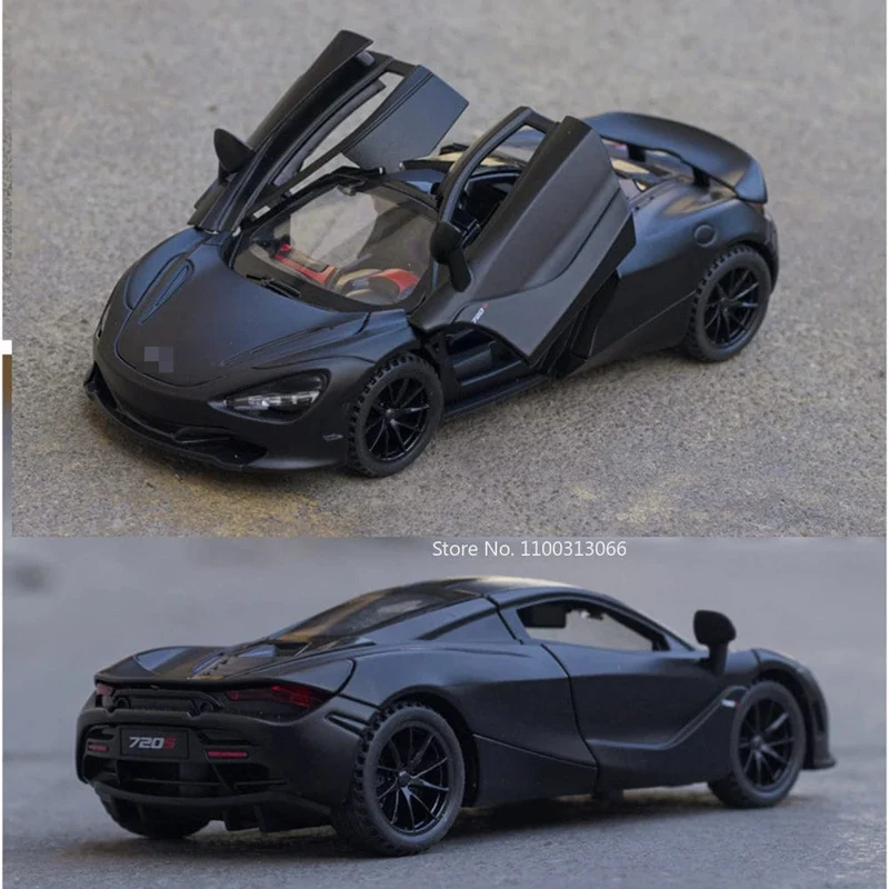 Maßstab 1/32 720S Sportwagenmodell aus Legierung, Druckguss-Spielzeug, Metallfahrzeuge, Modell mit Sound, Licht, Türen können geöffnet werden, Auto für Jungen, Geschenk