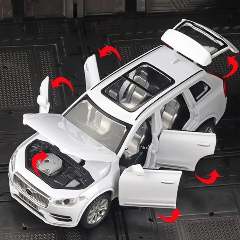 1:32 XC90 SUV Legierung Automodell Spielzeug Metall Druckguss Simulation Geländewagen Modell Sound Licht Sammlung Junge Hobbys Sammlung