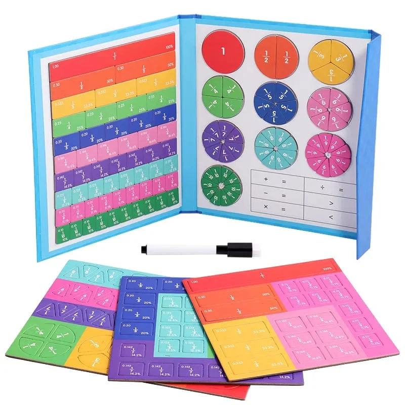 Kinder Magnetischen Bruchteil Lernen Mathe Spielzeug Holz Bruchteil Buch Set Pfarrei Lehrmittel Arithmetik Lernen Pädagogisches Spielzeug