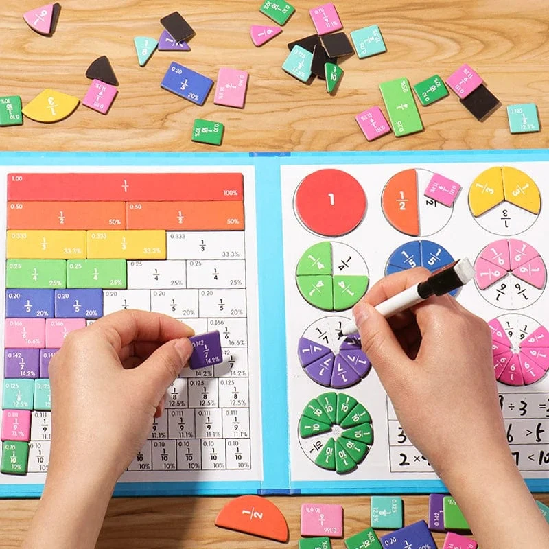 Kinder Magnetischen Bruchteil Lernen Mathe Spielzeug Holz Bruchteil Buch Set Pfarrei Lehrmittel Arithmetik Lernen Pädagogisches Spielzeug