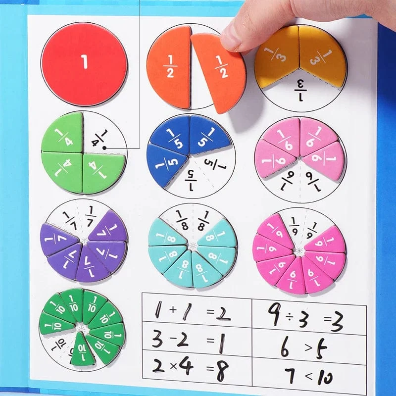 Kinder Magnetischen Bruchteil Lernen Mathe Spielzeug Holz Bruchteil Buch Set Pfarrei Lehrmittel Arithmetik Lernen Pädagogisches Spielzeug