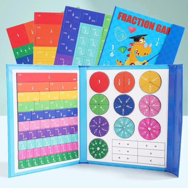 Kinder Magnetischen Bruchteil Lernen Mathe Spielzeug Holz Bruchteil Buch Set Pfarrei Lehrmittel Arithmetik Lernen Pädagogisches Spielzeug