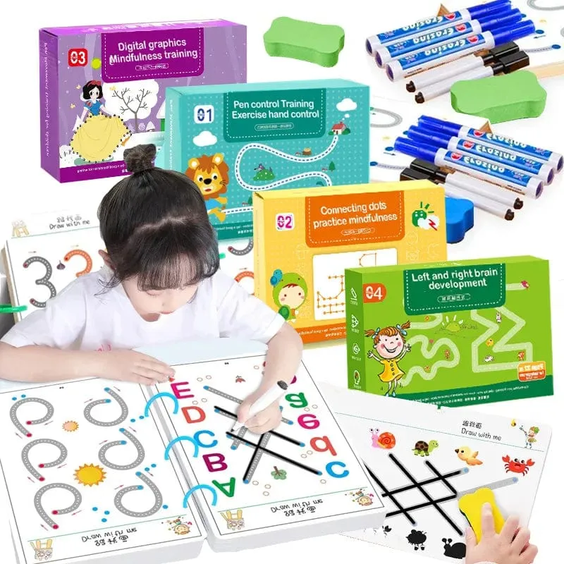 Kinder Montessori Zeichenspielzeug Pen Control Training Farbe Form Math Match Game Set Kleinkind Lernaktivitäten Lernspielzeug