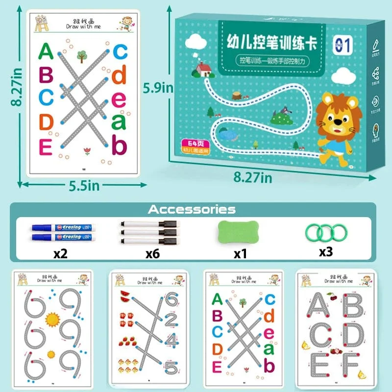 Kinder Montessori Zeichenspielzeug Pen Control Training Farbe Form Math Match Game Set Kleinkind Lernaktivitäten Lernspielzeug