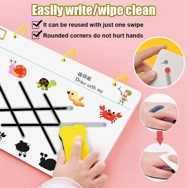 Kinder Montessori Zeichenspielzeug Pen Control Training Farbe Form Math Match Game Set Kleinkind Lernaktivitäten Lernspielzeug