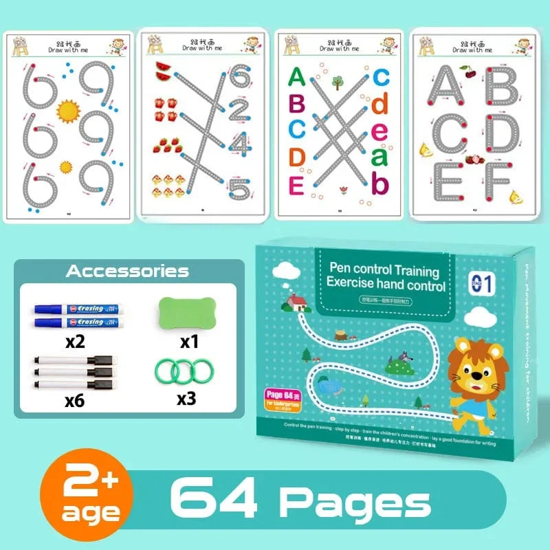 Kinder Montessori Zeichenspielzeug Pen Control Training Farbe Form Math Match Game Set Kleinkind Lernaktivitäten Lernspielzeug