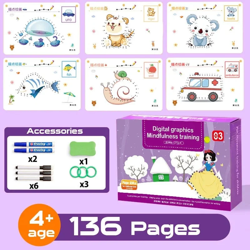 Kinder Montessori Zeichenspielzeug Pen Control Training Farbe Form Math Match Game Set Kleinkind Lernaktivitäten Lernspielzeug