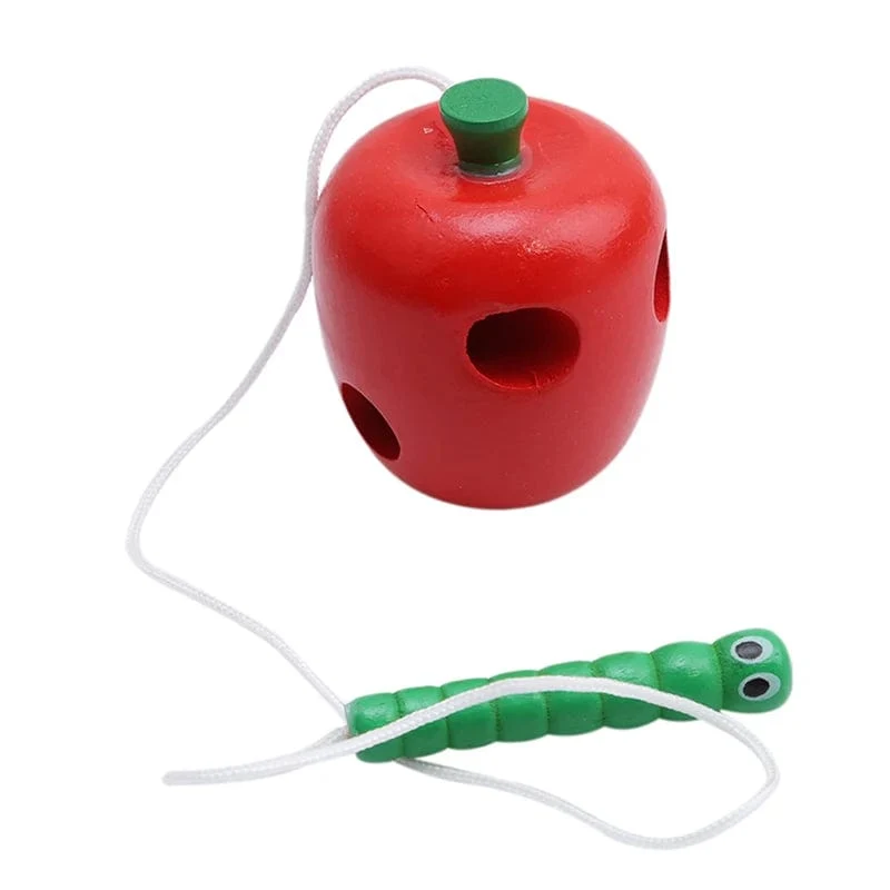 Kinder Montessori Spielzeug Wurm Essen Obst Holz Puzzle Spielzeug Finger Flexible Training Twisting Wurm Lernspielzeug für Kinder Geschenke