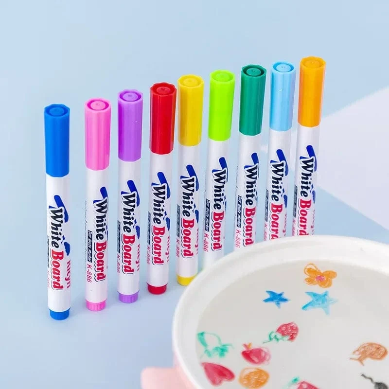 8/12 farben Magische Wasser Schwimmenden Stift Set Kinder Pädagogisches Malerei Stift Spielzeug Whiteboard Marker Student Bunte Doodle Wasser Stift