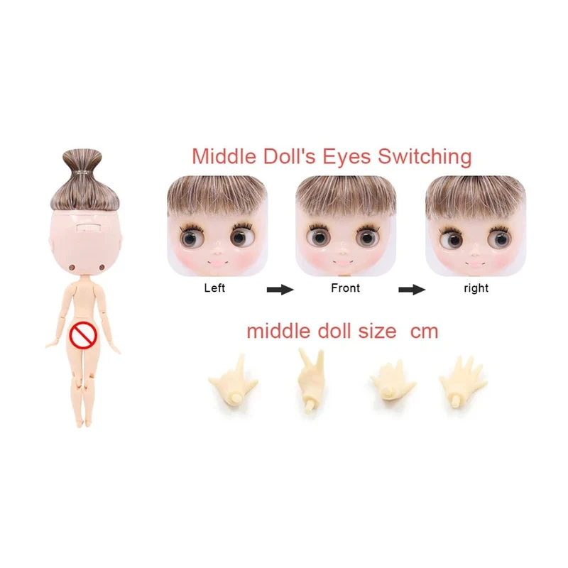 ICY DBS Blyth Middie Puppe mit Gelenkkörper, 20 cm, maßgeschneiderte Puppe, Nacktpuppe oder komplettes Set, inklusive Kleidung und Schuhen, DIY-Spielzeug, Geschenk für Mädchen