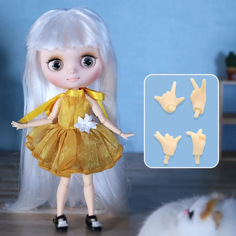 ICY DBS Blyth Middie Puppe mit Gelenkkörper, 20 cm, maßgeschneiderte Puppe, Nacktpuppe oder komplettes Set, inklusive Kleidung und Schuhen, DIY-Spielzeug, Geschenk für Mädchen