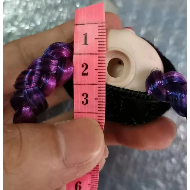 1/12 Puppenkopfteil mit Katzenohrhut, Mini-Lol-Puppenkopfzubehör, Hut kann nicht entfernt werden