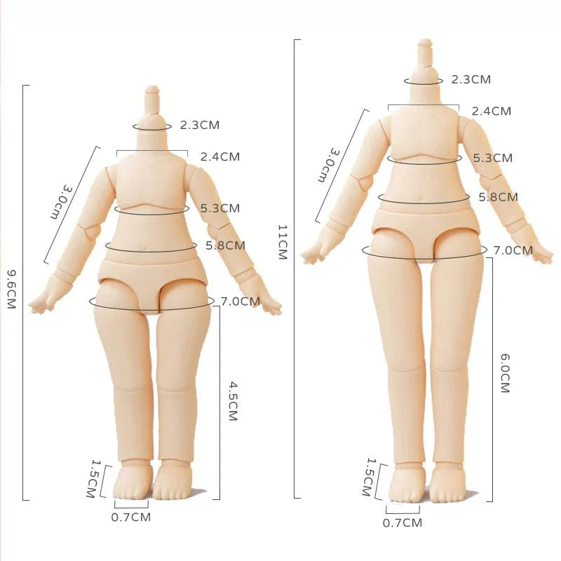 Neue 10 cm 11 cm BJD Puppe spielzeug YMY körper geeignet für GSC ob11 1/12 BJD puppe körper sphärische joint puppe spielzeug hand set puppe zubehör
