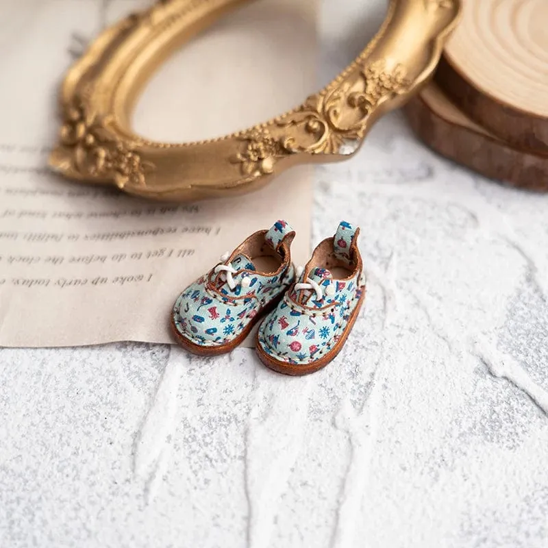 Blythe Babyschuhe Mini Spielzeug Zubehör OB22 Schuhe Karoschuhe Kleines Tuch UFDOLL Mini Body OB24 Handgefertigte Rindslederschuhe