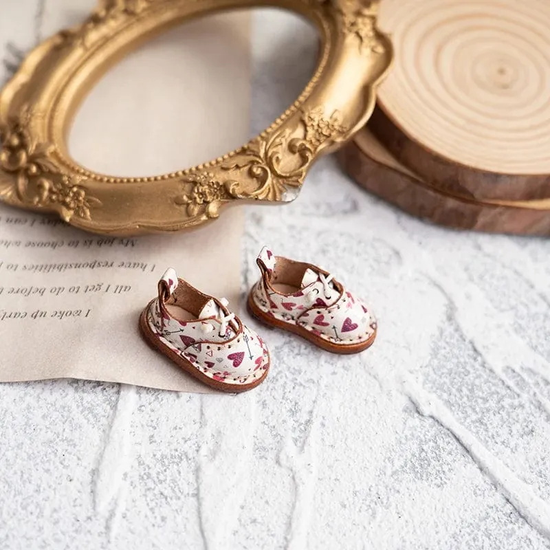 Blythe Babyschuhe Mini Spielzeug Zubehör OB22 Schuhe Karoschuhe Kleines Tuch UFDOLL Mini Body OB24 Handgefertigte Rindslederschuhe