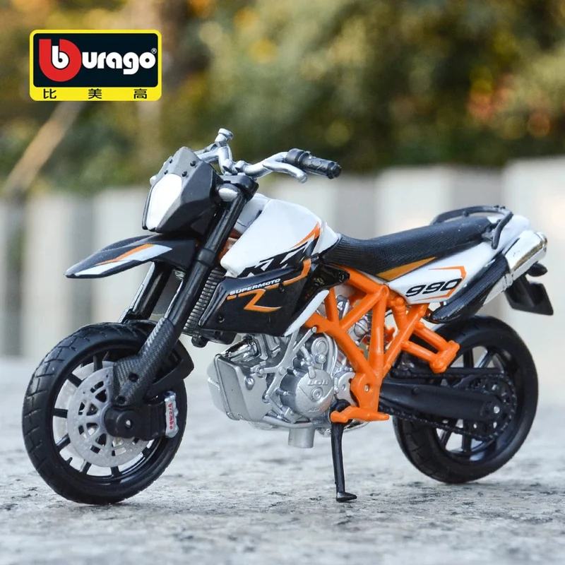 Bburago 1:18 KTM 990 Supermoto R, statische Druckgussfahrzeuge, Motorrad-Modellspielzeug zum Sammeln